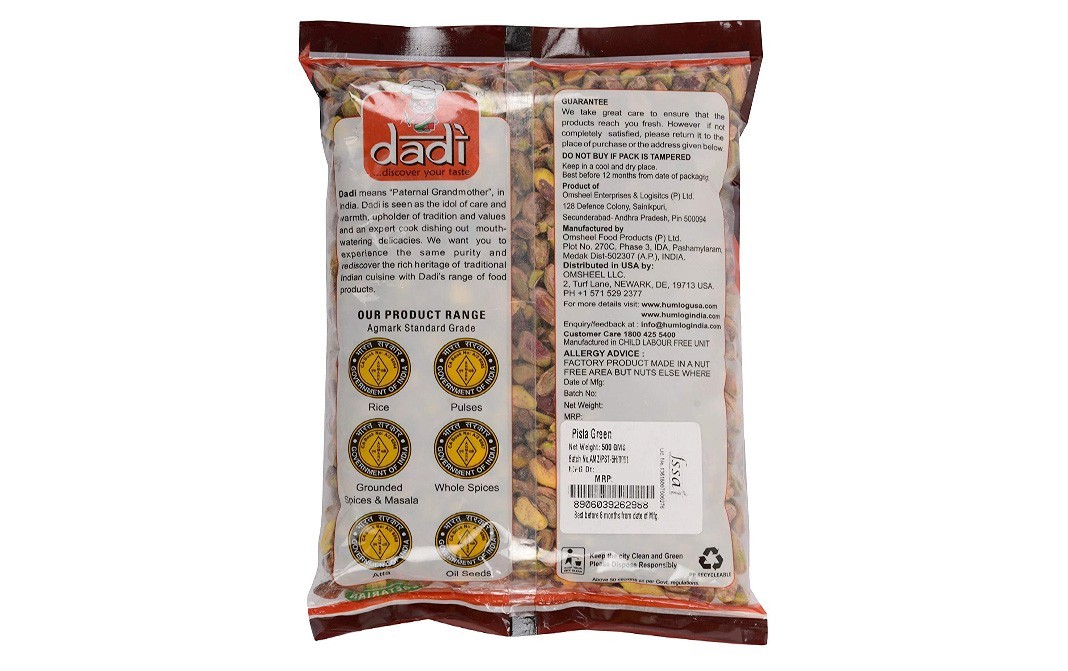 Dadi Pista Green    Pack  500 grams